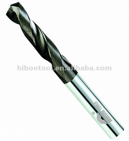 Solid carbide drill bit for cutting super hard materials