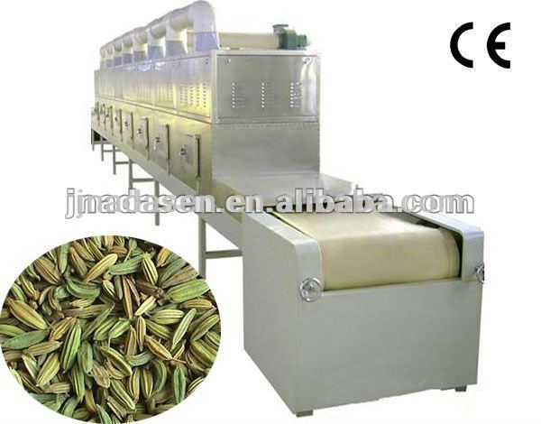 Spice and condiment microwave drying and sterilizer machine