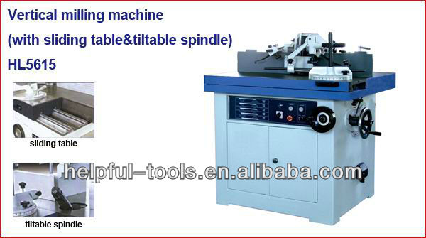 spindle milling machine with sliding table and tiltable spindle