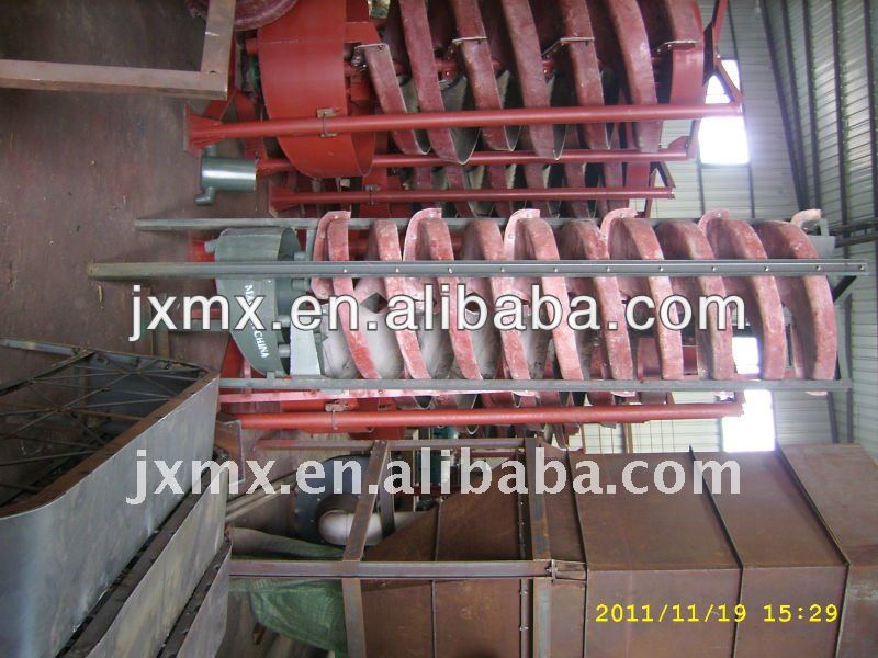 Spiral chute for separator for gold ore