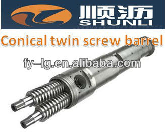 Stainless Conical twin screw barrel for plastic extruding machine