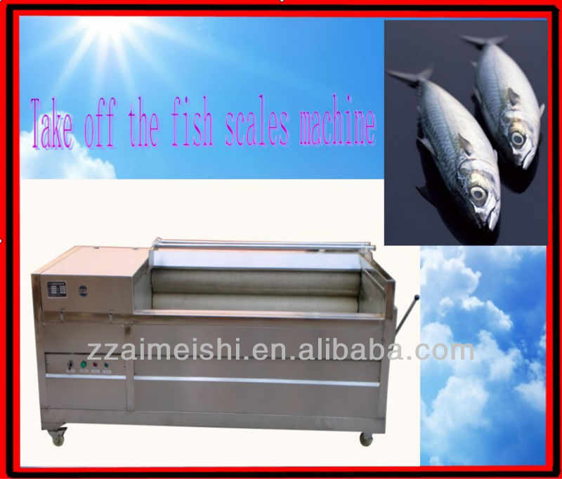 Stainless steel machine for removing off the fish scales