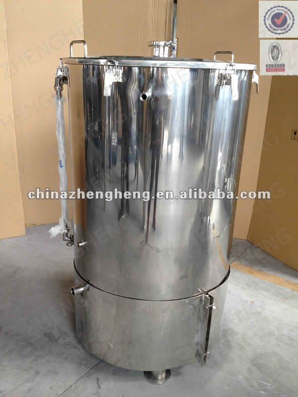 Stainless steel mash tun with heat field,false bottom,manhole,thermometer