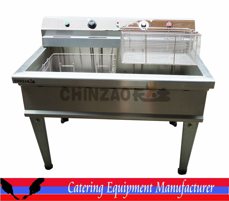 Stainless steel single tank standing electric fryer(DZL-76B)