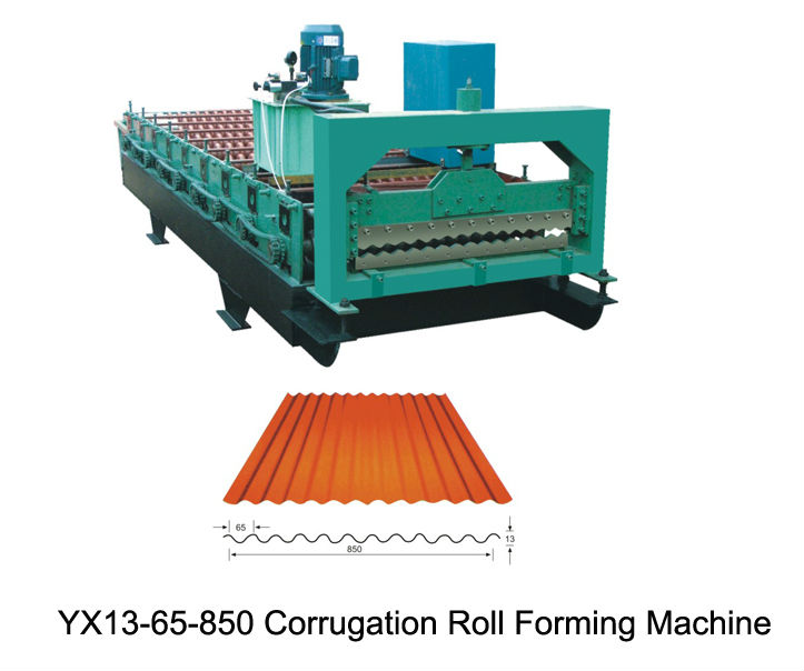 Standard YX13-65-850 Corrugation Panel Roll Forming Machine