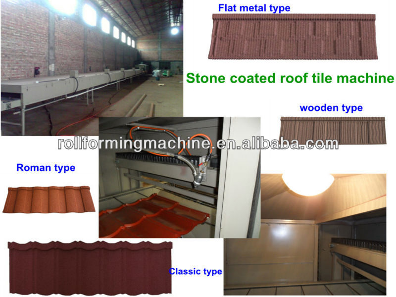 Stone chip coated roof tile production line