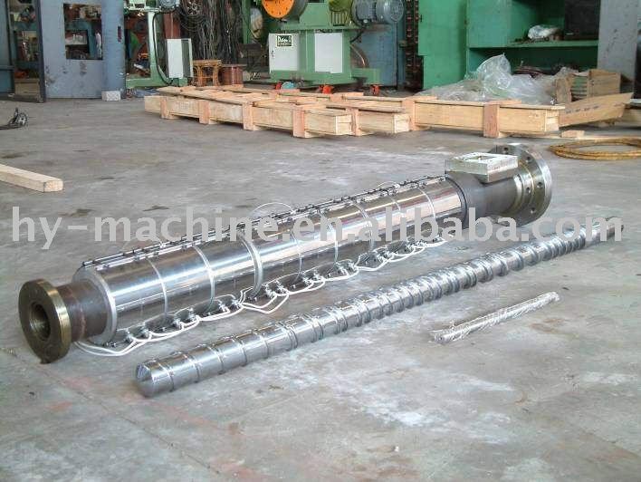 Super-hard bimetallic extruder single screw barrel for HDPE/LDPE/LLDPE blown film molding machine/China extruder single screw