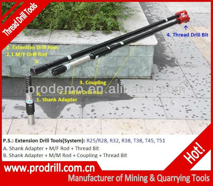 T45 Drill Rod For Atlas Copco Top Hammer Rig