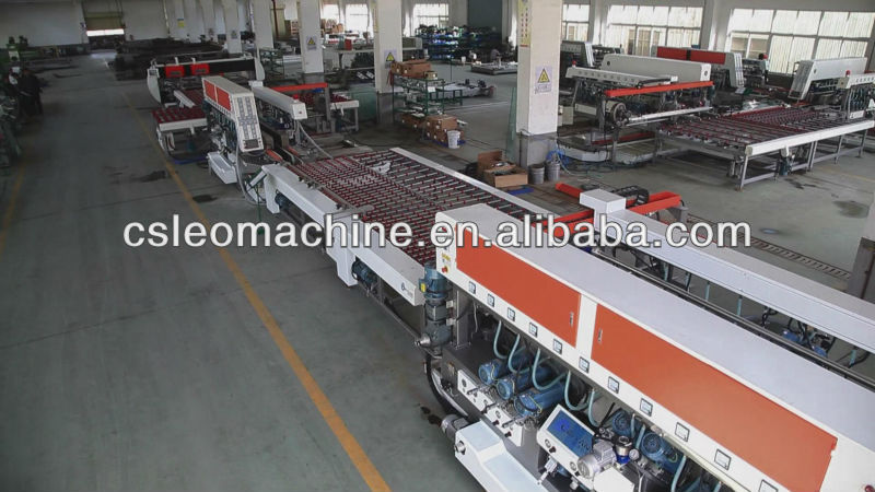 The whole glass processing production line including edging/drilling/washing machine and tranfer table