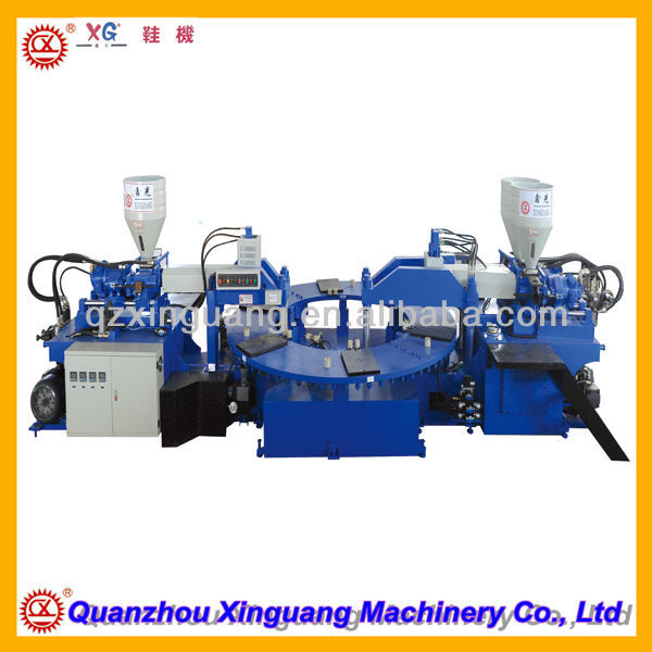 three color PVC flip flops upper strap molding machine