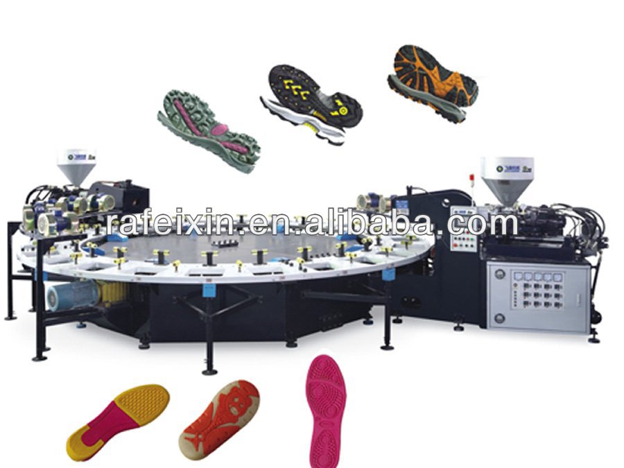 three colour plastic sole injection molding machine