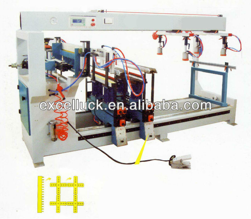 Three lines multi spindle woodworking boring machine