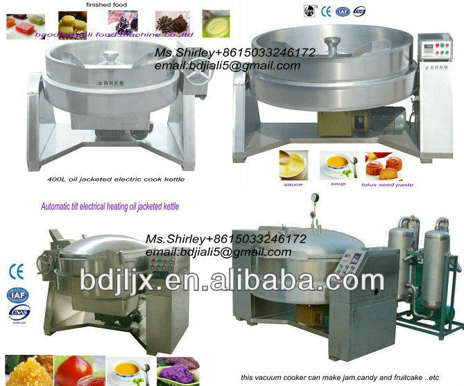 Tilting industrial corn dough cooker