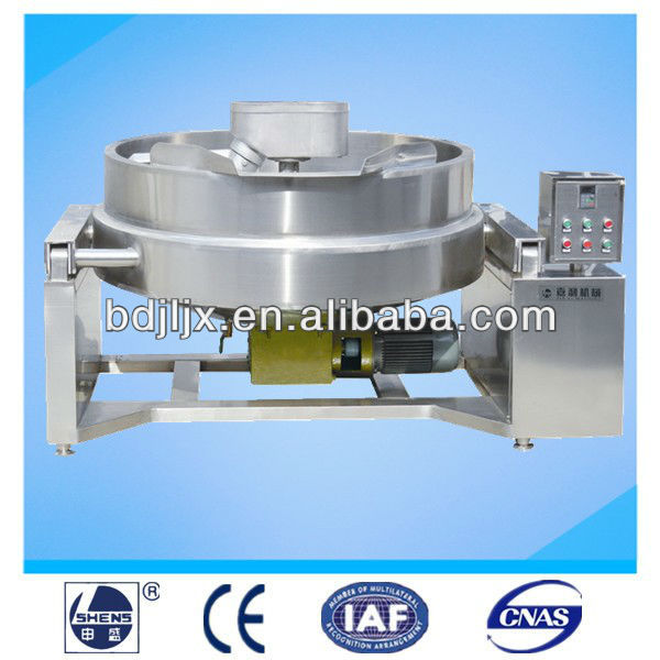 Tilting industrial steam heating jacketed kettle