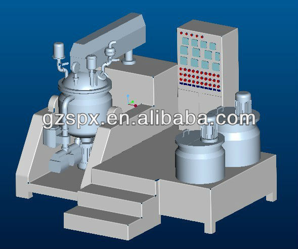 titling vacuum emulsifying machine with pneumatic energy