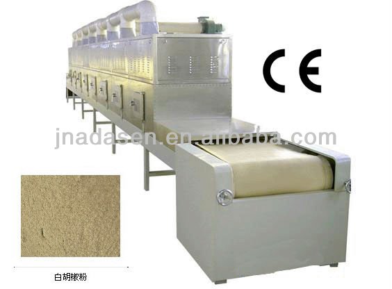 Tunnel continuous conveyor belt type drying and sterilizing white pepper microwave machine