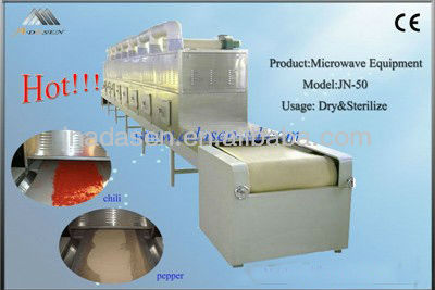 tunnel continuous conveyor belt type industrial microwave oven for drying and sterilizing chilli powder