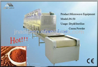 tunnel continuous conveyor belt type industrial microwave oven for drying and sterilizing cocoa powder