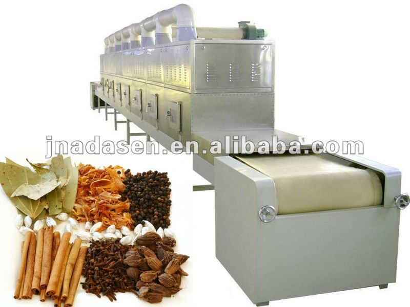 Tunnel spices microwave drying and sterilizing machine