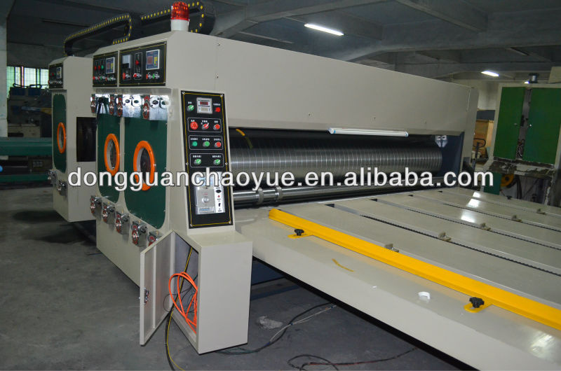 Two color printing slotting machine