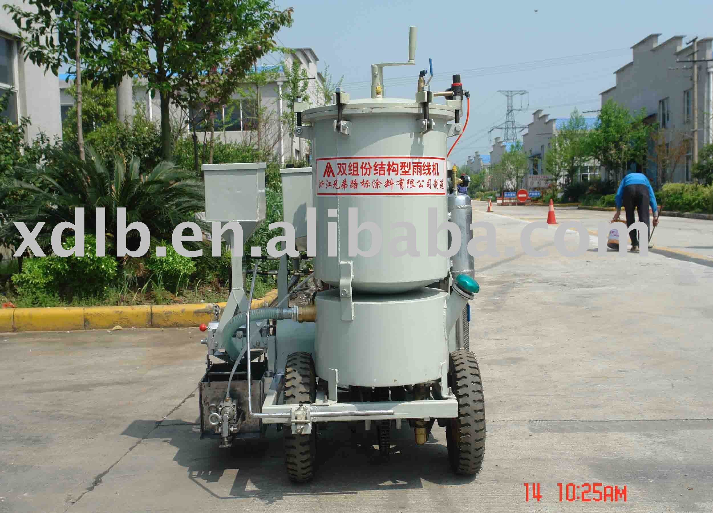 Two-component structural road marking machine