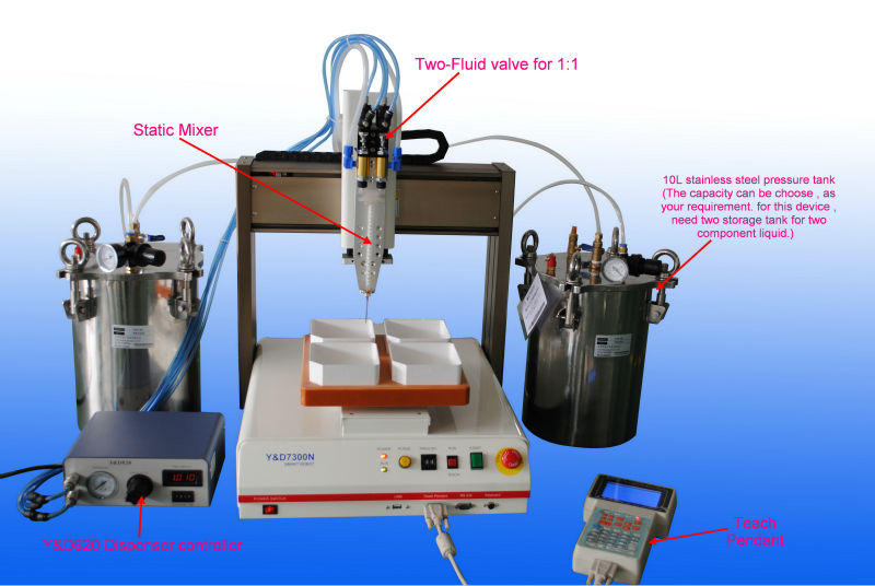 Two parts epoxy resin doming coating machine for lable