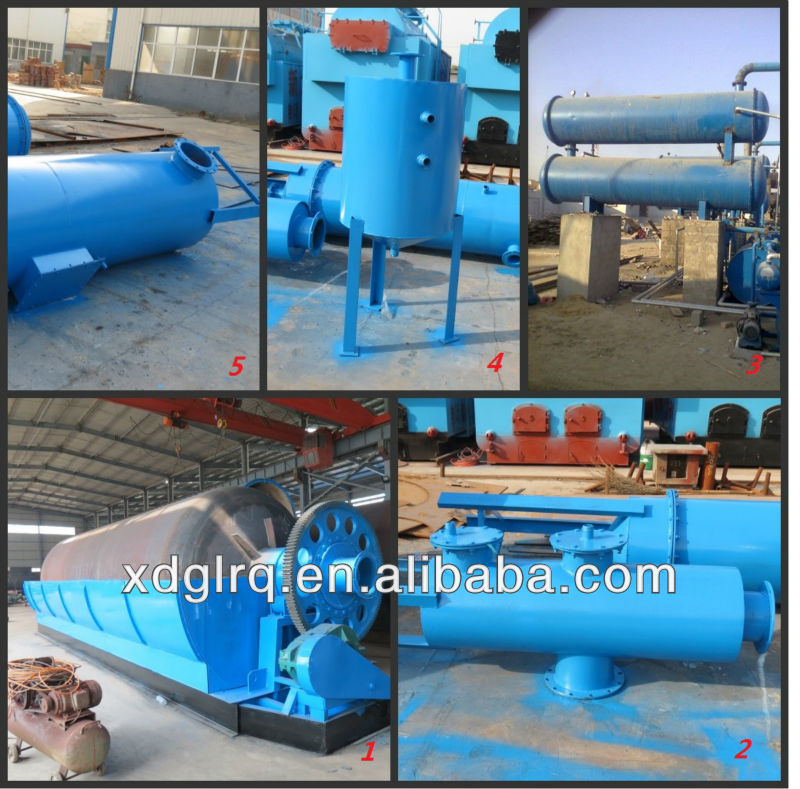 Tyre pyrolysis machine for tyre fuel oil 100% no polluation