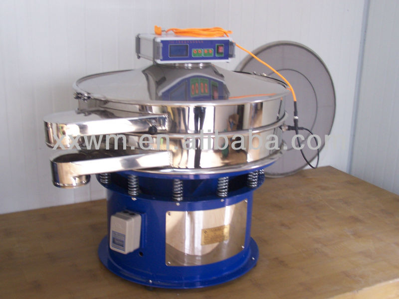 Ultrasonic vibrating screen for superfine particles