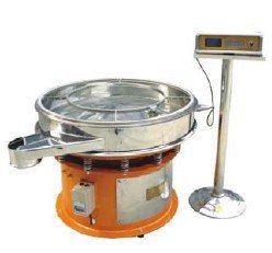 Ultrasonic vibration sifter for silicon powders