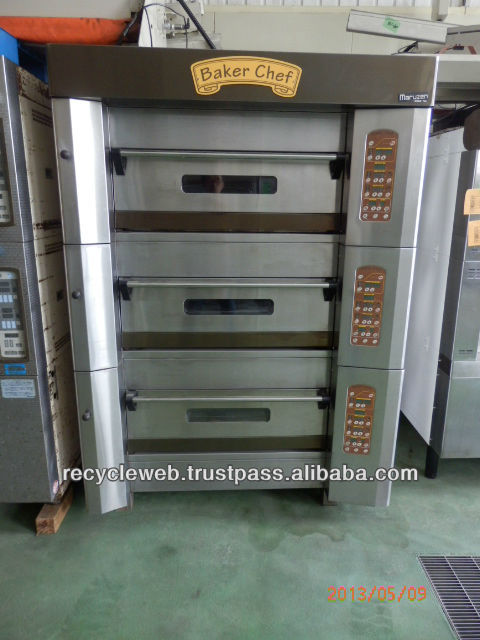 used baking oven 3decks 4trays for bread made in japan