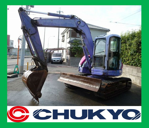 Used Digger Komatsu PC 75 UU - 3 / Rubber pad on steel shoe , Cab , A/C , Mono boom , Blade