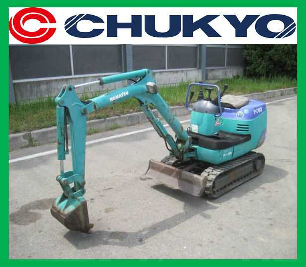 Used Japan Excavator komatsu For sale PC 03 - 2F / Rubber Shoe , Diesel Engine Komatsu 2D68E-34