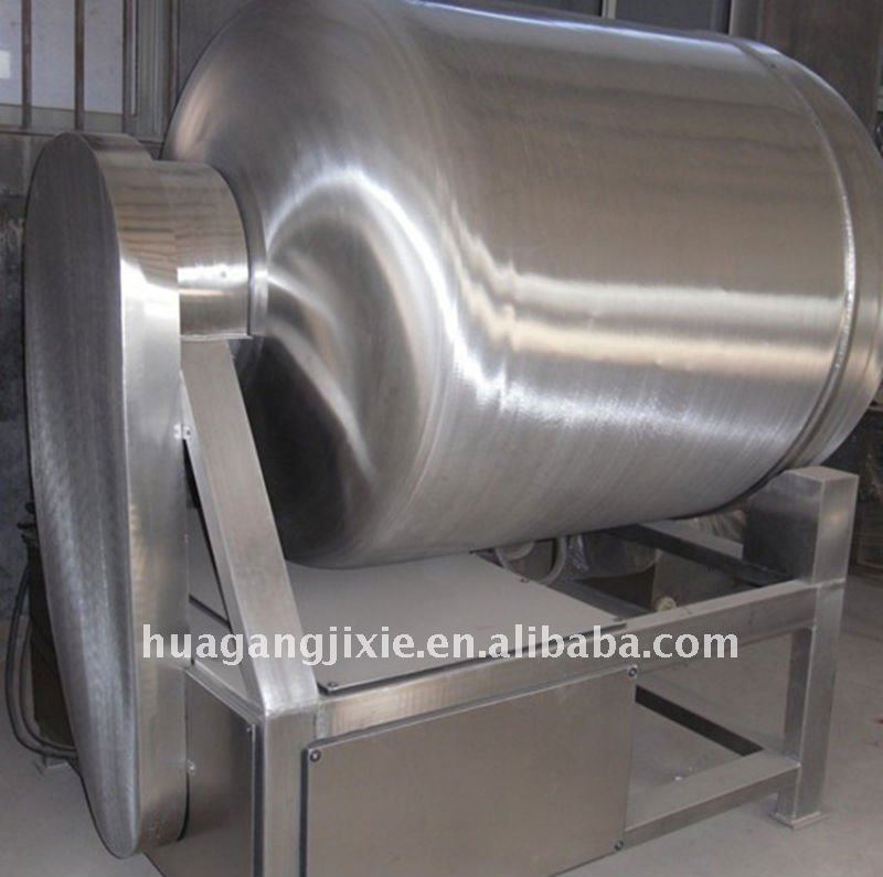 Vacuum tumbler for meat processing