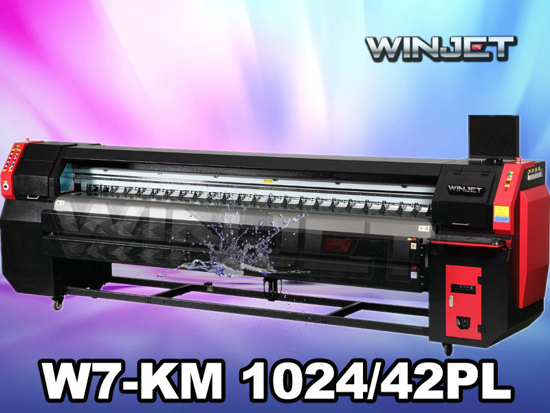 W7-8H with KM 1024/42PL printhead Oversea Supporting service on 1440dpi solvent printer Digital konica printer