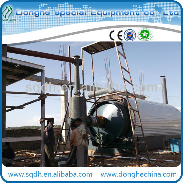 waste rubber tire oil refining machine with 20 MT/D