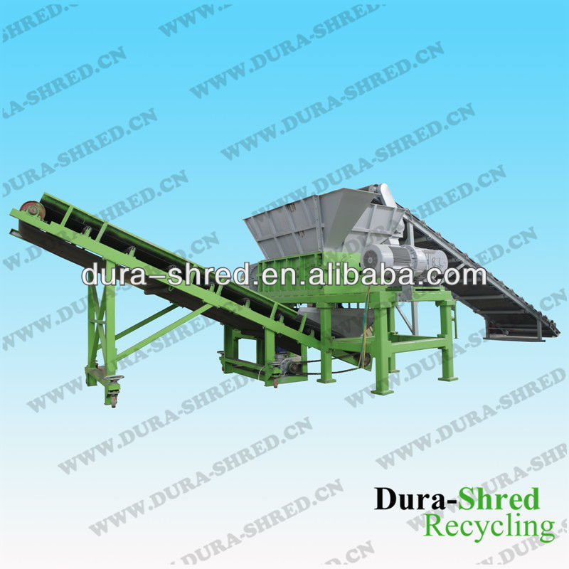 Waste tire shredder machine in used tyre recycling line