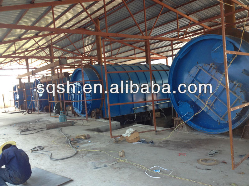 waste tyre/plastic refining production line