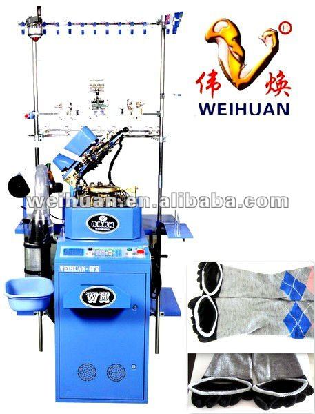 WH-6F-A4 advanced computerized hosiery machine for knitting one-time molding five-toes socks(3.5 inch)