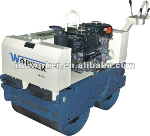 WKR600 walk behind steering road roller hydraulic drive double drum