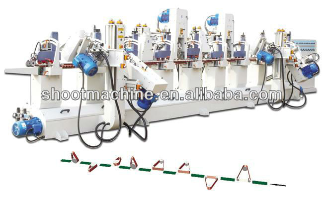 Wood Strip Profile Sanding Machine SHS4V4 with The workpiece feeding width range 30-170mm and Workpiece thickness scope 5-100mm