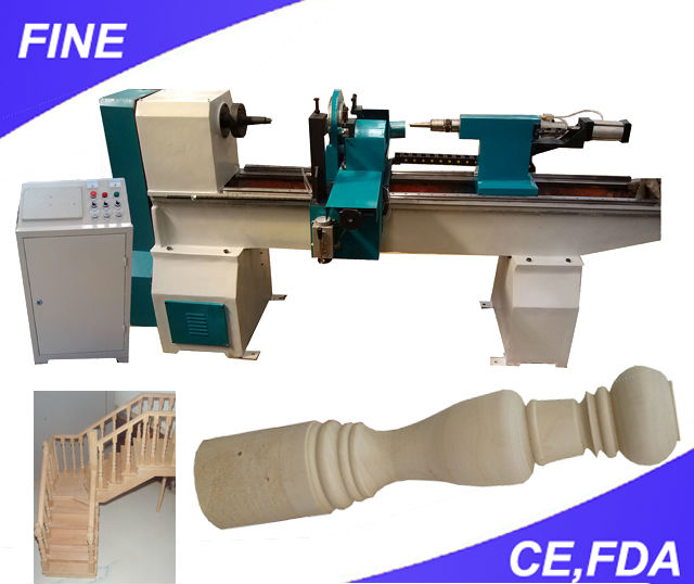 wooden stair newel post machine cnc wood lathe