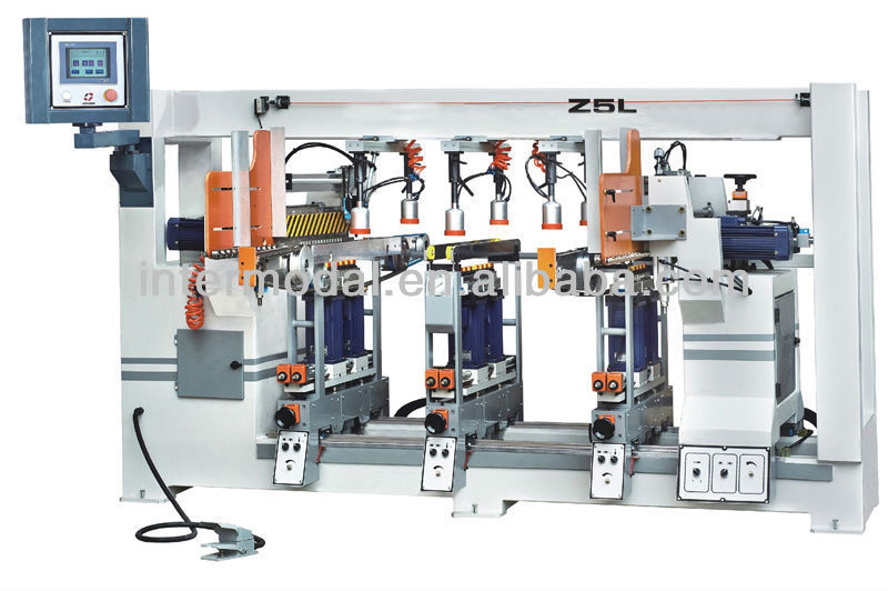 Woodworking five-head Thru-feed Boring Machine