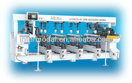 Woodworking Six Lines Auto feeding multi spindle boring machine