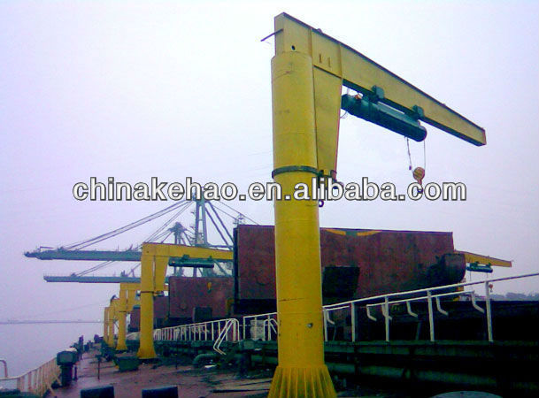 Workshop fixed slewing jib crane with wirerope electric hoist