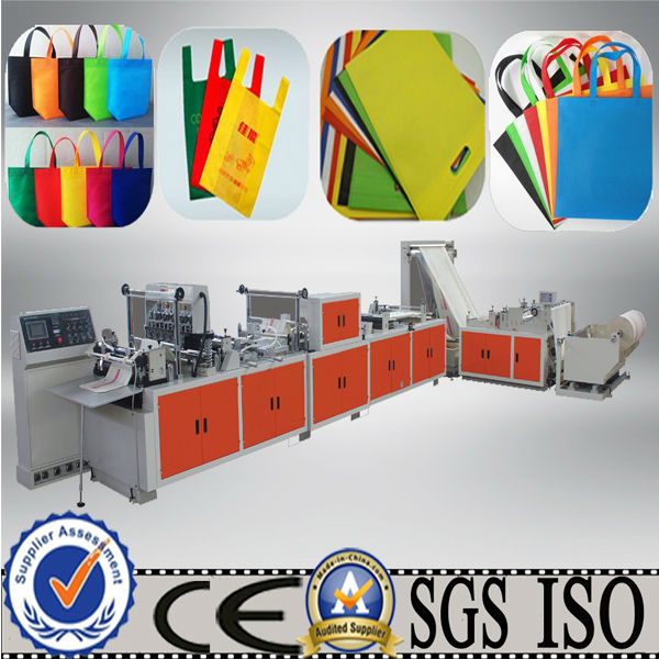 WZDJ-NB FULL AUTOMATIC NON WOVEN BAG MAKING MACHINE WITH AUTOMATIC HANDLE MAKING