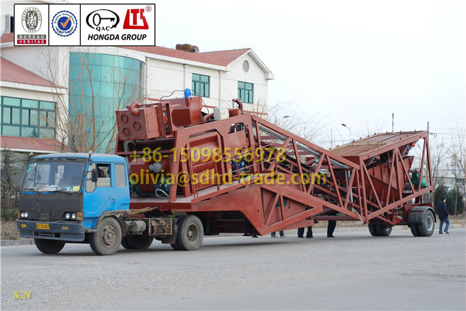 YHZS75 Mobile Concrete Mixing Plant 75m3/h ISO9001&BV Approved