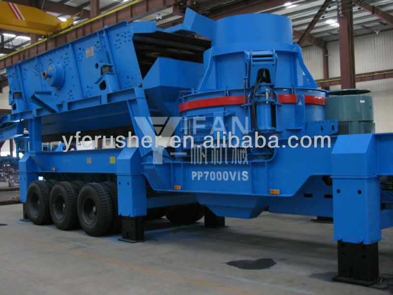 Yifan mobile vertical shaft impact crusher crushing plant