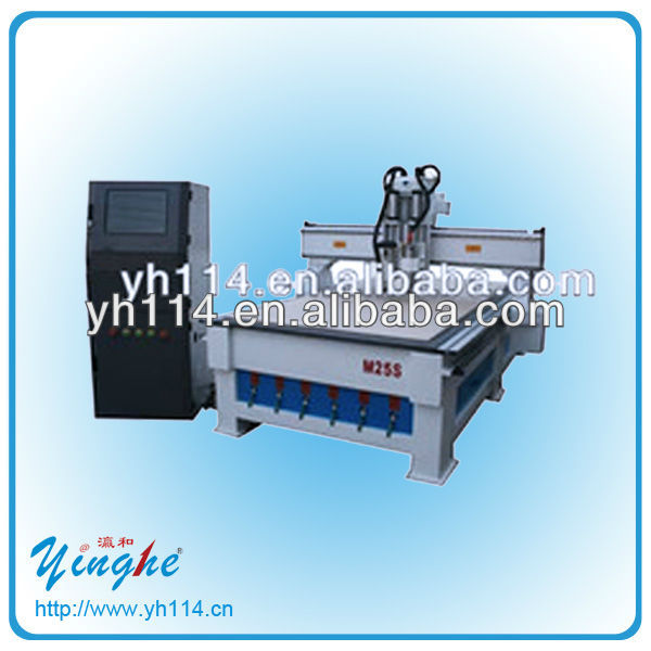 YINGHE Double heads Vacuum table with 4.5kw M25S CNC wood engraver machine