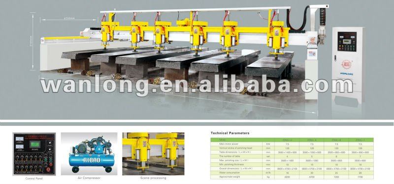 ZDMJ-6 bridge six-head automatic polishing machinery-stone polishing machine