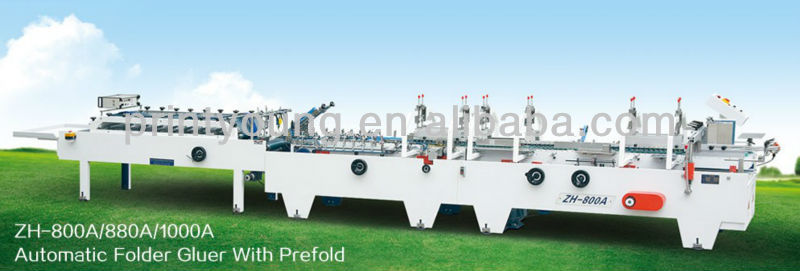 ZH-800A/ZH880A/1000A AUTOMATIC BOX FOLDING AND GLUING MACHINERY WITH PREFOLD